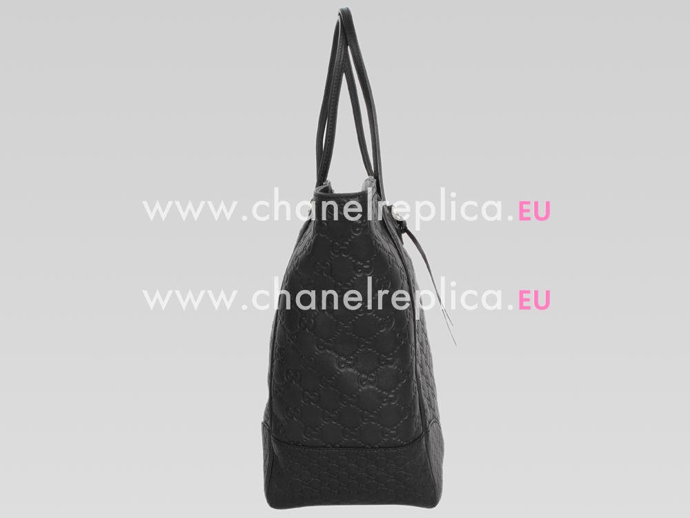 Gucci 2013 GG Logo Embossed Leather Handbag In Black GU455672