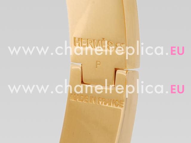 Hermes Click H Logo Enamelled Bracelet Rose Pink& Gold HE58477