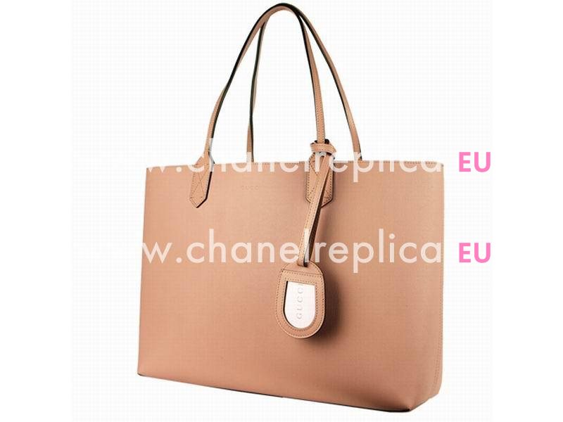 Gucci Calfskin Two Sided Tote Bag In Khaki Pink G372613