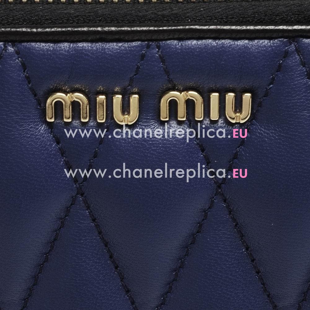 Miu Miu Matelassé Nappa Wallet In Blue MM5199163