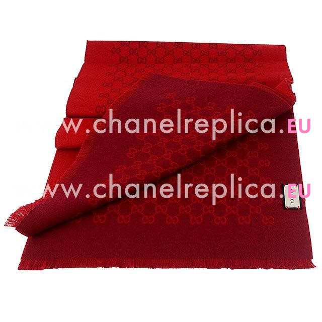 Gucci G Logo Wool Scarf Red/Purple Red G6102804