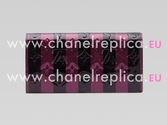 Louis Vuitton Monogram Vernis Sarah Wallet Amarante Raye M91715