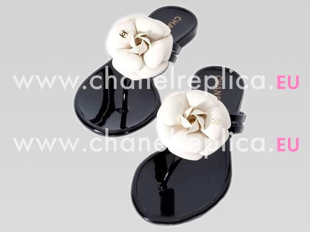 CHANEL CAMELLIA FLIP-FLOPS SANDAL IN IVORY 1245HS