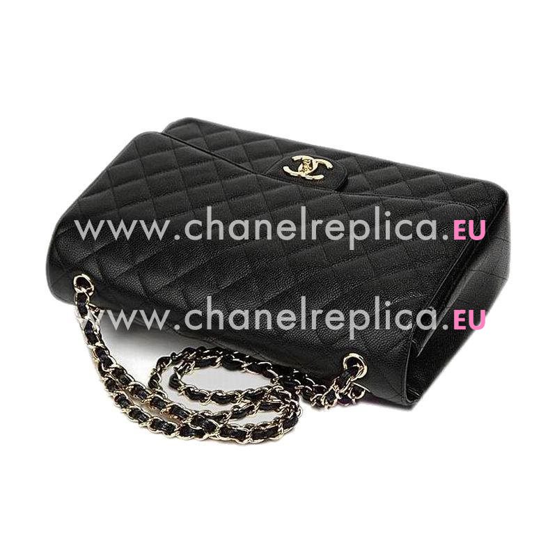 Chanel Cruise Caviar Maxi Bag Double Flap Black(Gold) A47600GH