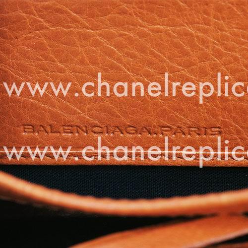 Balenciaga Continental Lambskin Aged Brass Hardware Wallets Orangee B2055124