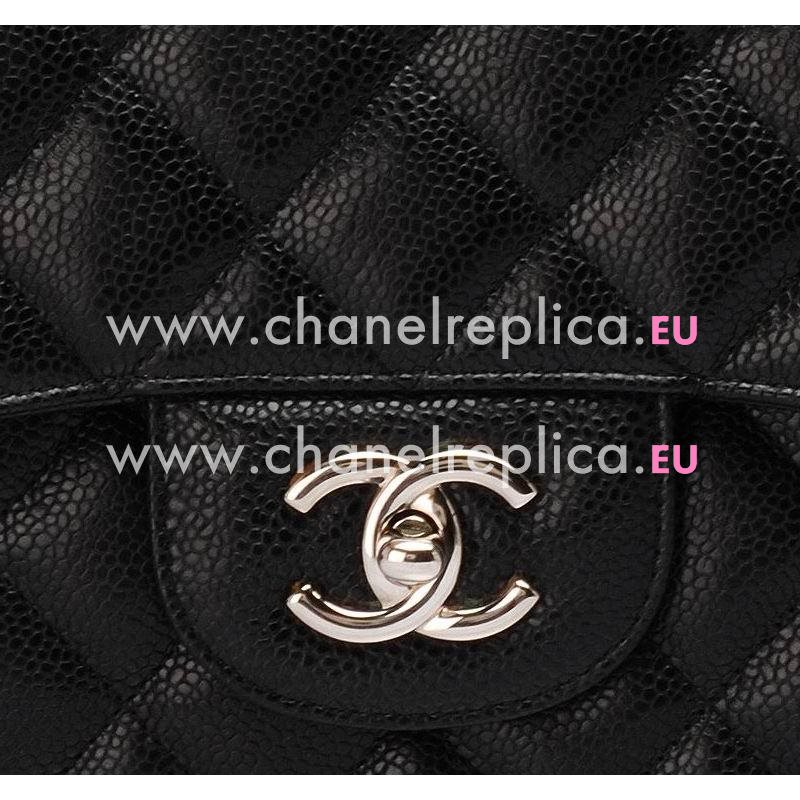 Chanel Cruise Caviar Maxi Bag Double Flap Black(Silver) A47600-DS