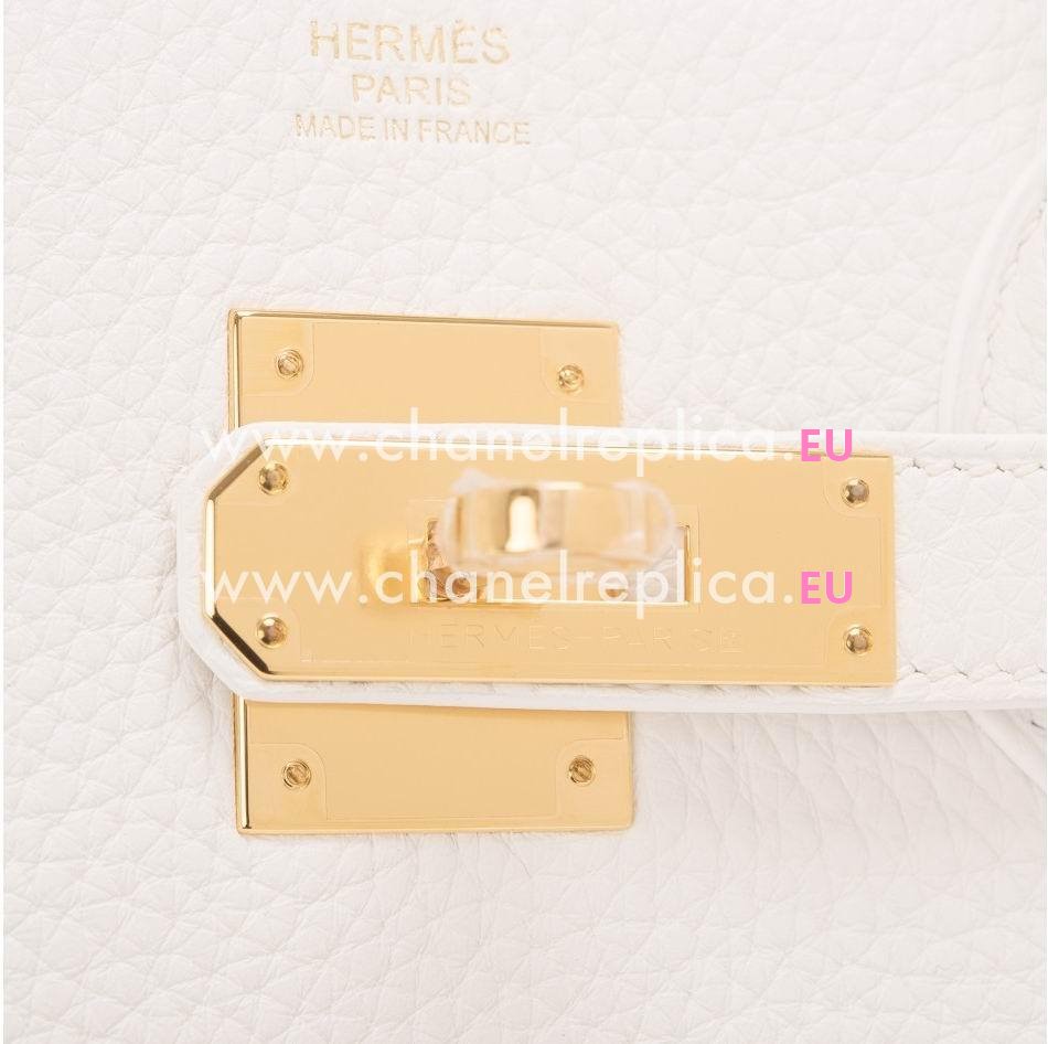 Hermes Birkin 30cm White Clemence Leather With Gold Hardware H1030WBG