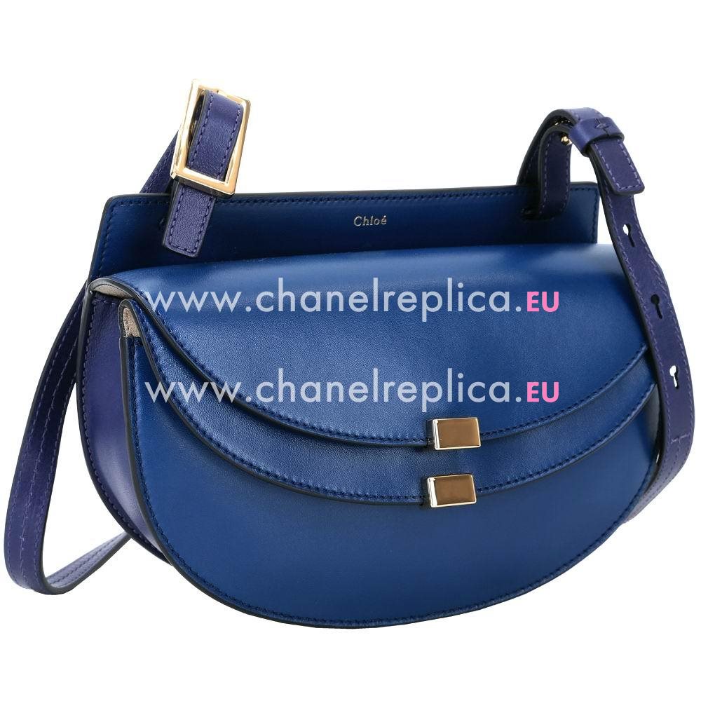 Chloe Georgia Calfskin/Lambskin Bag In Blue C5233698