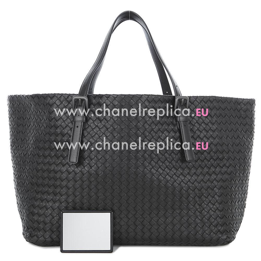 Bottega Veneta Classic Nappa Leather Woven Tote Bag Black B5642204