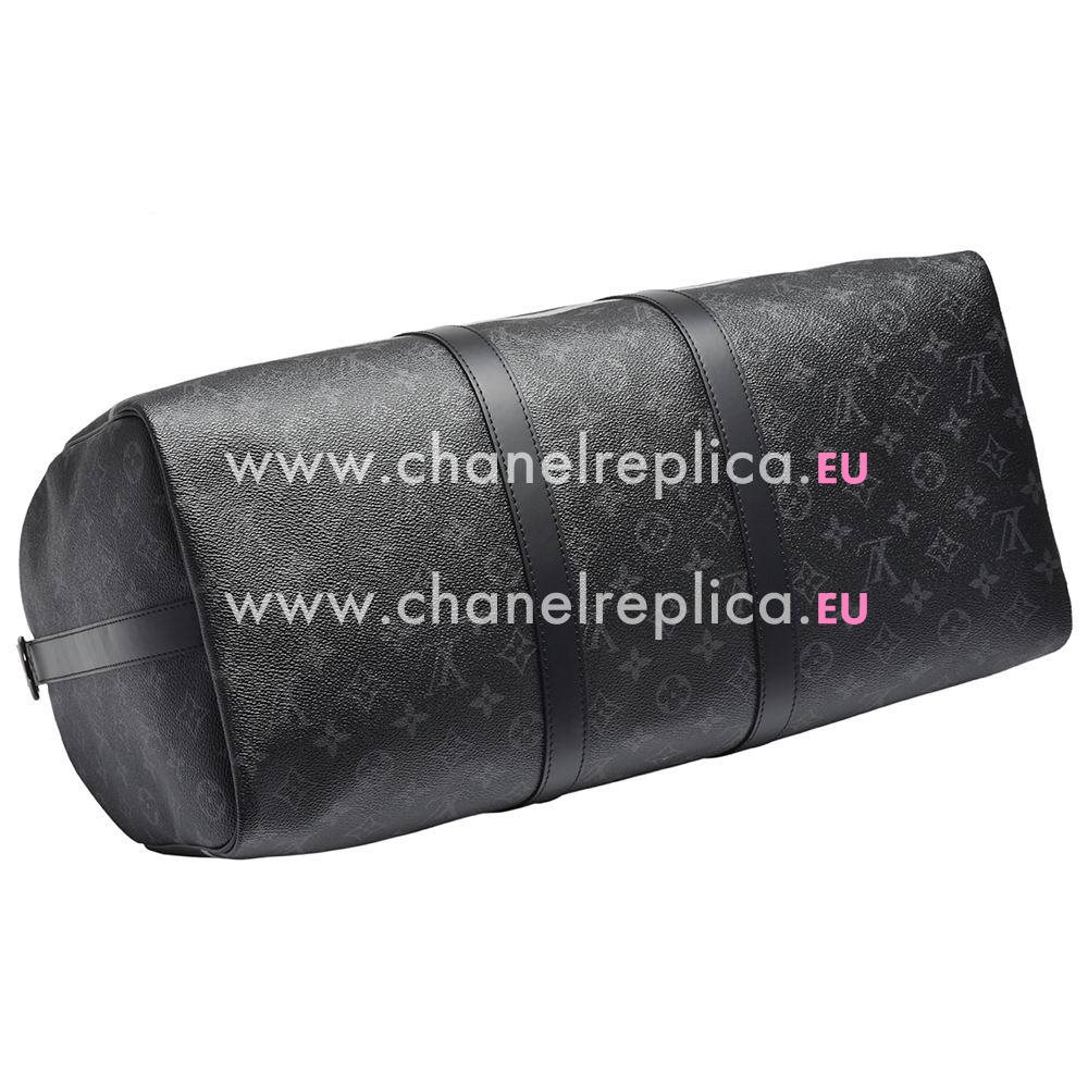 Louis Vuitton Monogram Eclipse Canvas Bandouliere Duffel Keepall 45 Bag M43413