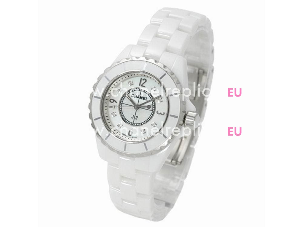 Chanel J12 Ceramic Mother of Pearl 33mm Quartz Watch H2422