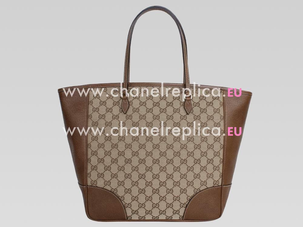 Gucci GG Fabric And Cowhide Leather In Coffee Bag GU455670