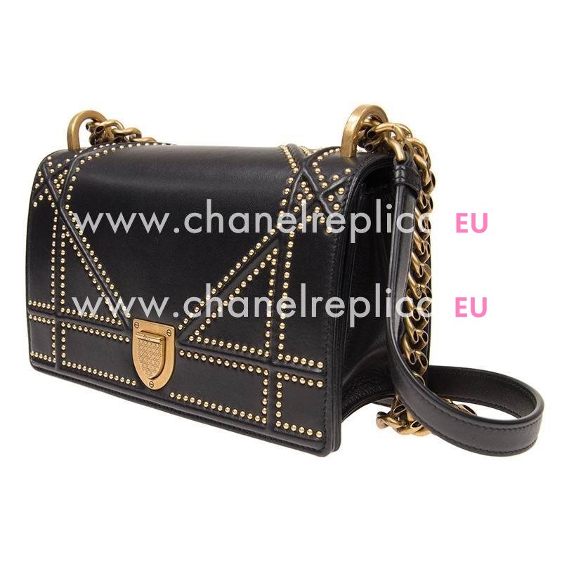 Christian Dior Small Diorama Bag in Cowhide Black Anti-Gold Lock M0421CNOE900