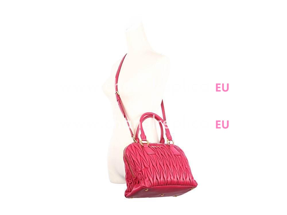Miu Miu Matelasse Lux Nappa Leather Handbag In Red RL0098