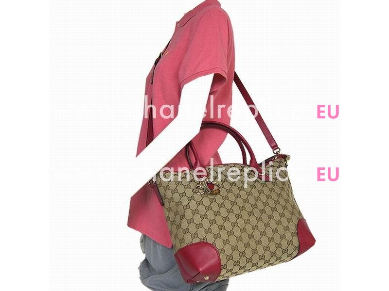 Gucci Emily Guccissima Calfskin Bag In Khaki Red G5299850