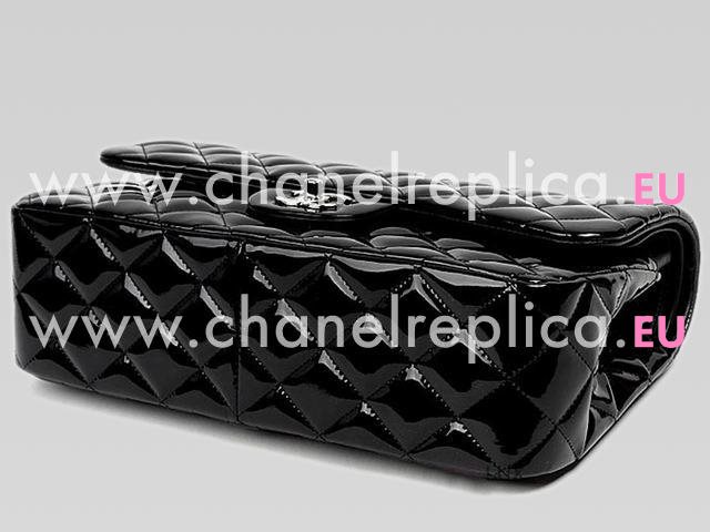 Chanel Patent Jumbo Flap Bag Black(Silver hardware) A28600PB