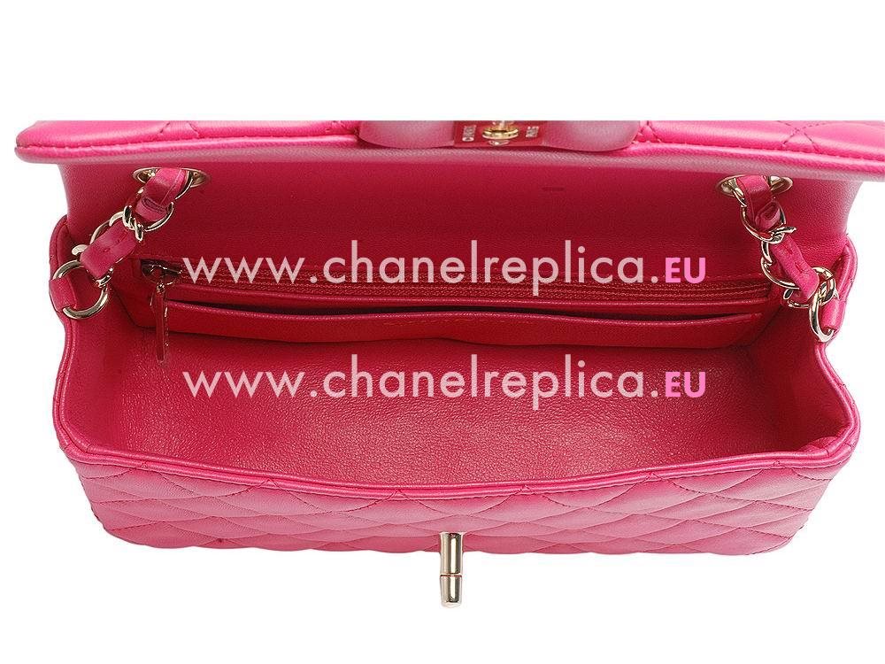 Chanel Lambskin Gold Chain Mini Coco Flap Bag Peach Red A598894