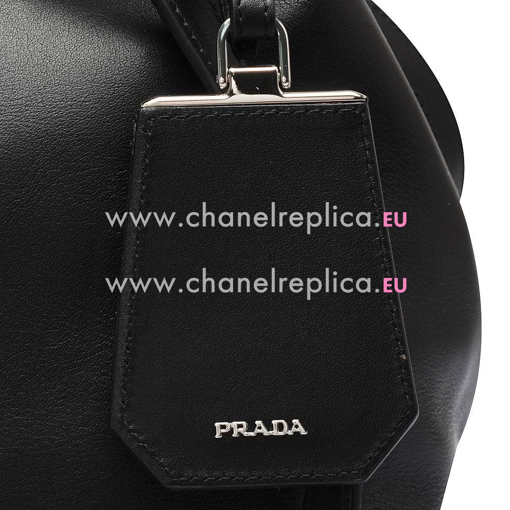 Prada Secchiello City Triangle Logo Calfskin Tassels Noe Black PR522A30