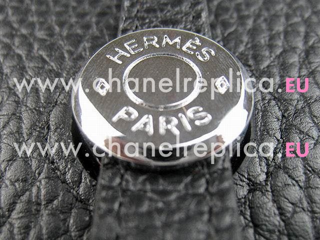 Hermes Dogon Clemence Leather Wallet Purse In Black HL001J