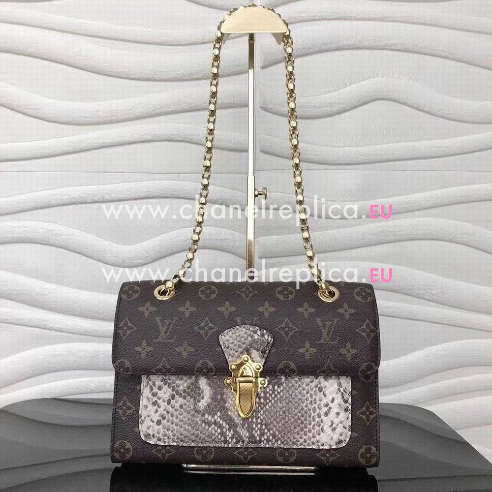 Louis Vuitton Victoire Monogram Canvas Python Bag N92961