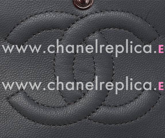 Chanel Patent Medium Flap Bag Blue Grey(Silver) A01112-BG