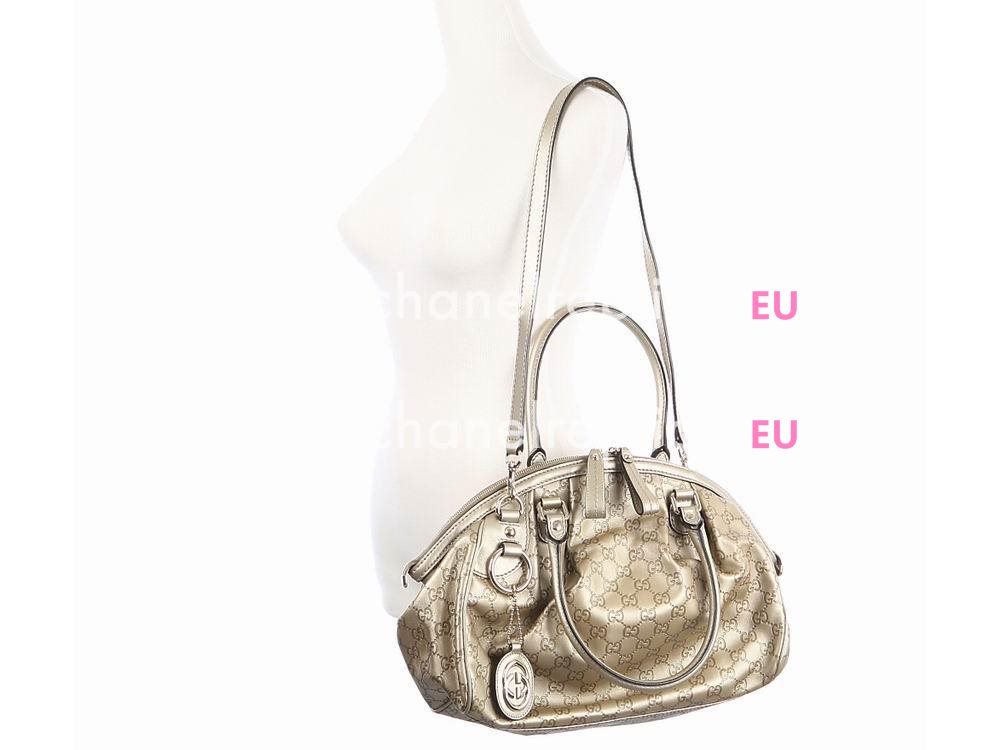 Gucci Sukey Classic GG Mark Leather Bag Champagne Golden G2239749