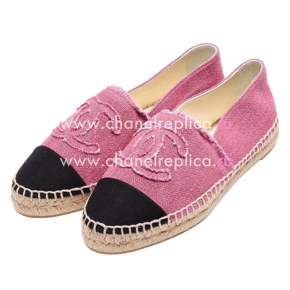 Chanel Espadrilles CC Logo Danim Cavnas Pencil Shoes (Pink/Black) AS642385