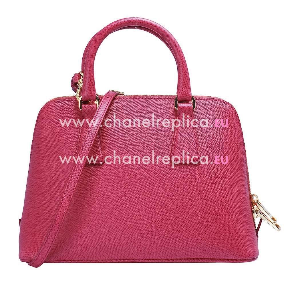Prada Lux Saffiano Classic Triangle Logo Cowhide Handle/Shoulder Bag Peach PR5318080