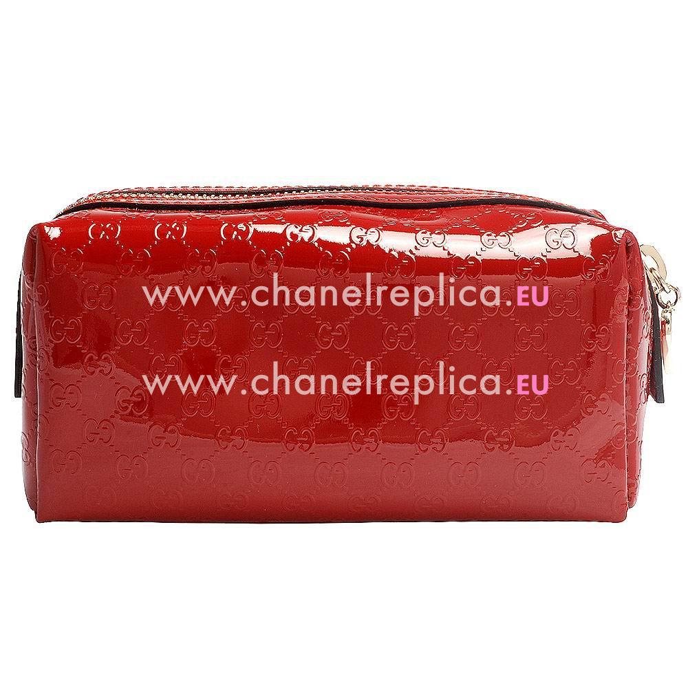 Gucci Classic Micro Guccissima GG Calfskin Patent Leather Bag In Red G554914