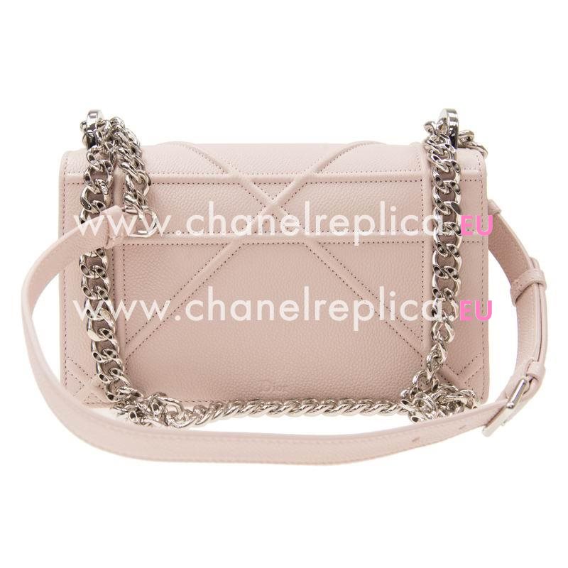Christian Dior Small Diorama Bag Grain Cowhide Pink Shiny Silver-tone Lock M0421PVRG413