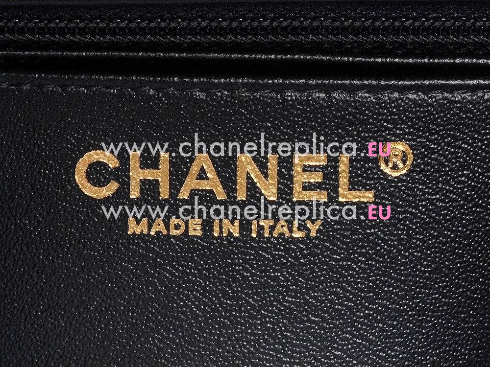 Chanel Mini Coco 2.55 Lambskin Flap Bag Black(Gold) A35222