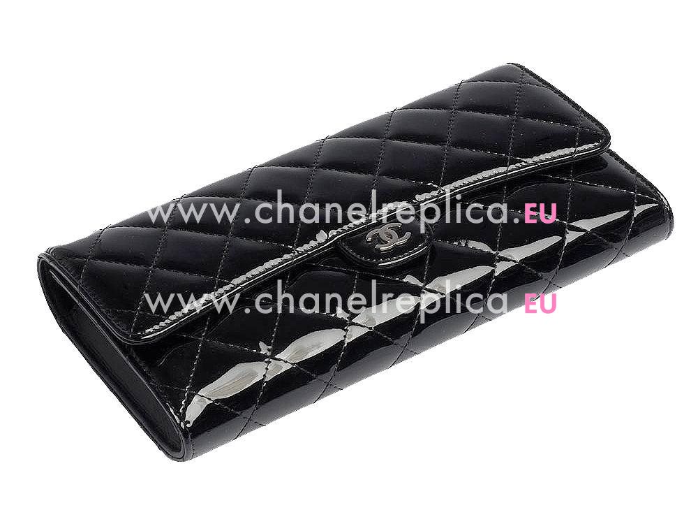 Chanel Lambskin Leather Double CC Zippy Wallet In Black A33269