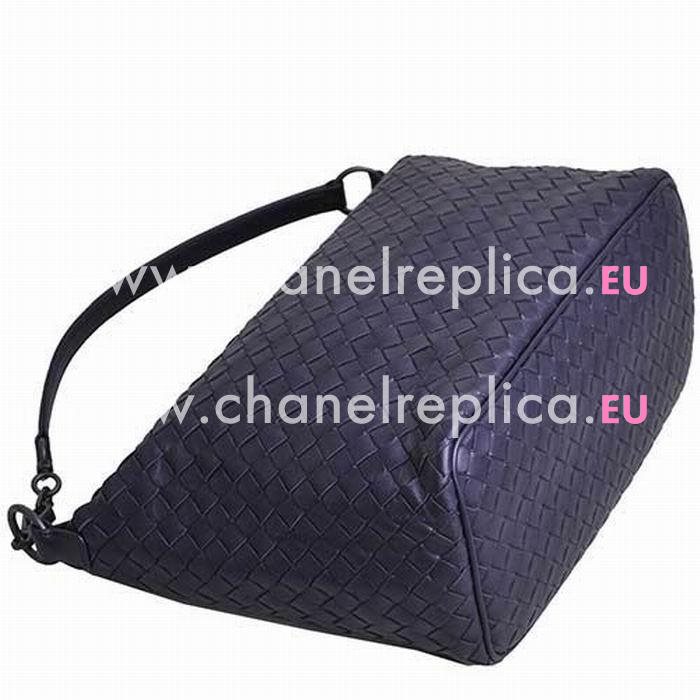 Bottega Veneta Classic Intrecciato Nappa Weave Shoulder Bag In Night Blue B4839730