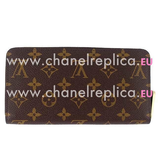 Louis Vuitton Classic Monogram Canvas Zipper Wallet Fuchsia M41895