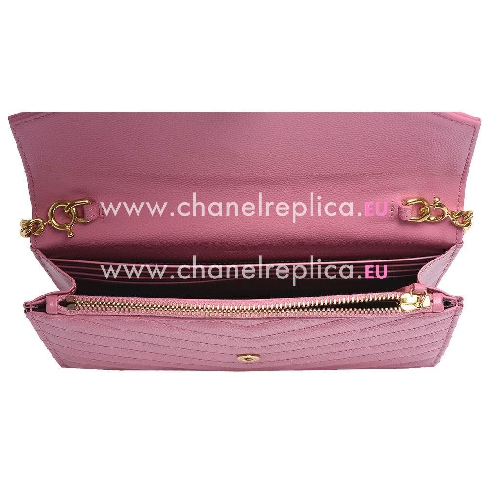 YSL Saint Laurent Monogram YSL Logo Caviar Calfskin Bag Pink Y6113009