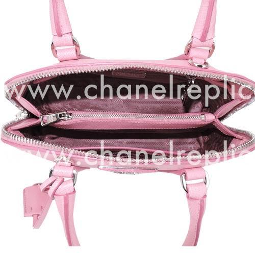 Prada Lux Saffiano Classic Triangle Logo Cowhide Handle/Shoulder Bag Pink PR61017008
