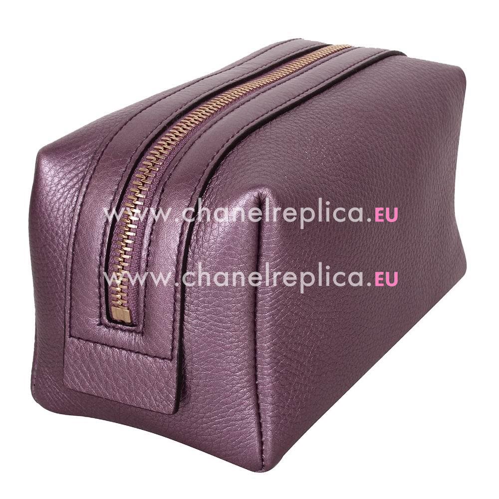 Gucci SOHO GG Calfskin Leather Bag In Metalline Purple G554910
