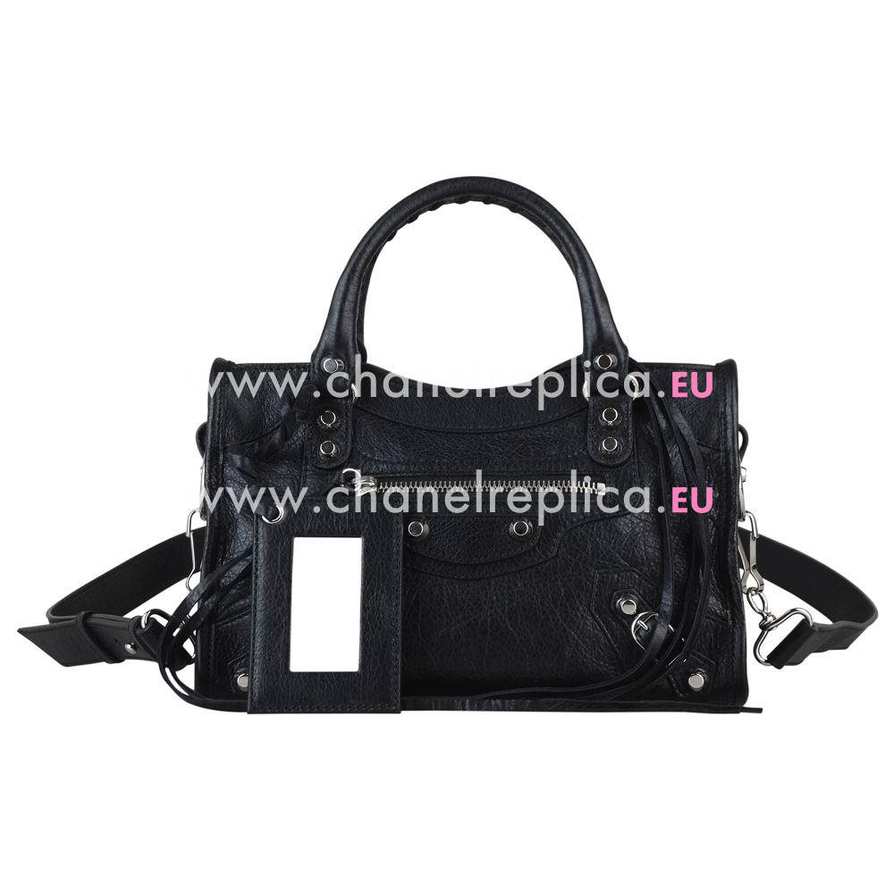 Balenciage City Lambskin Silvery hardware Classic Mini Bag Black B2055061