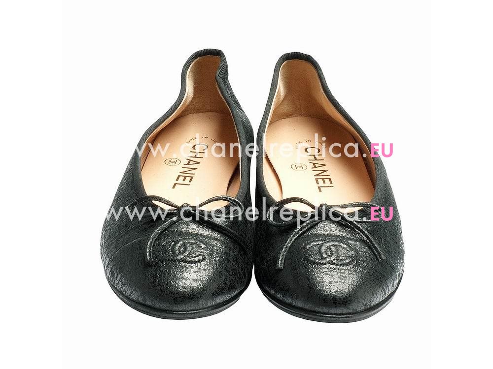 Chanel Lambskin Bowknot Heelless Shoes Black G02819L