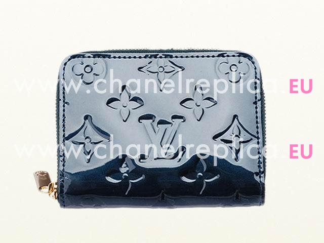 Louis Vuitton 2012 Monogram Vernis Zippy Wallet Blue M93663