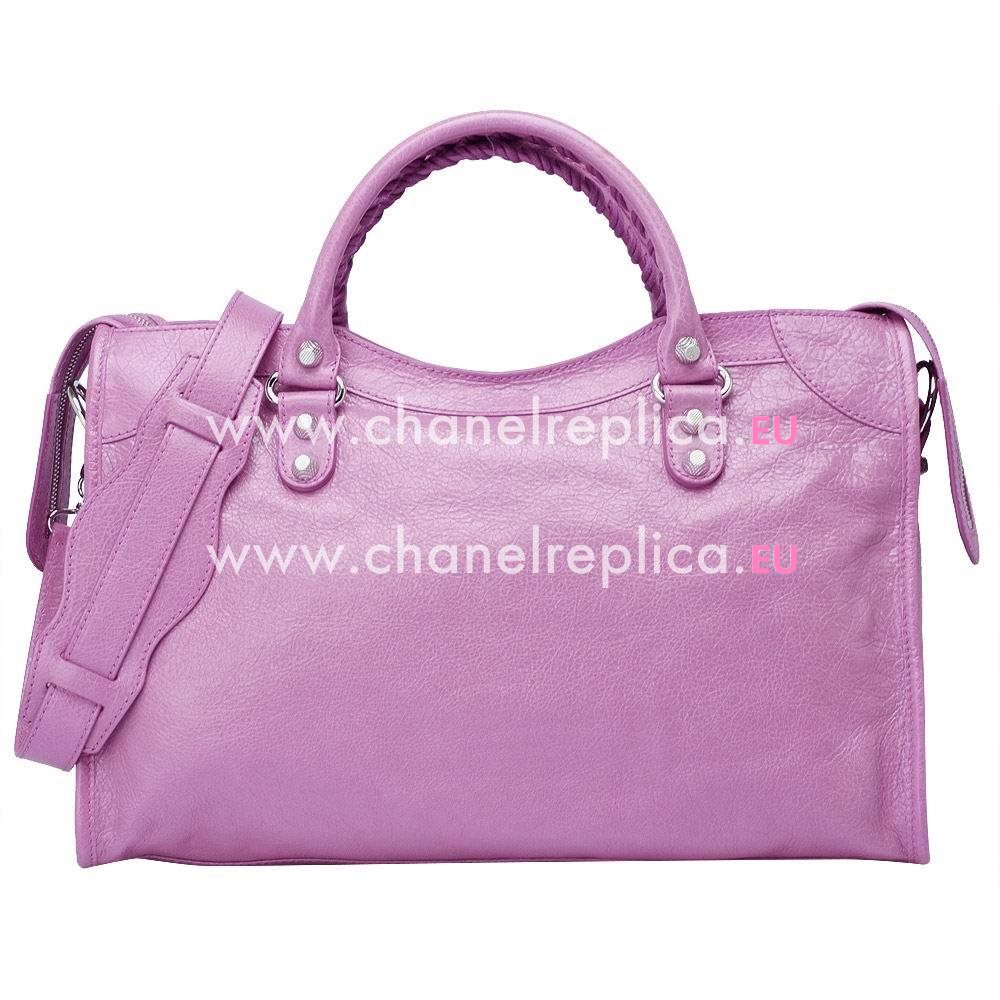 Balenciage City Lambskin Silvery hardware Classic Bag Pink Purple B5598296