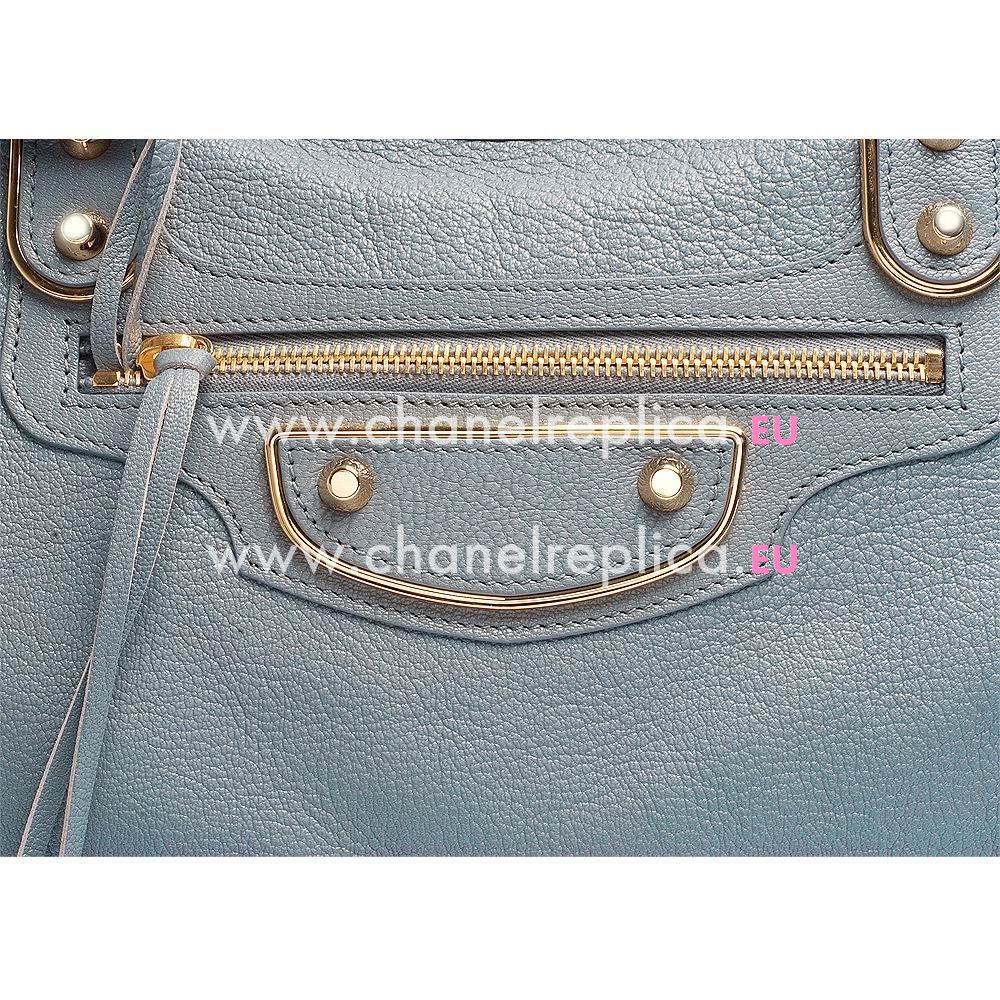 Balenciage City Lambskin Gold hardware Classic Bag Gray Blue B2054968