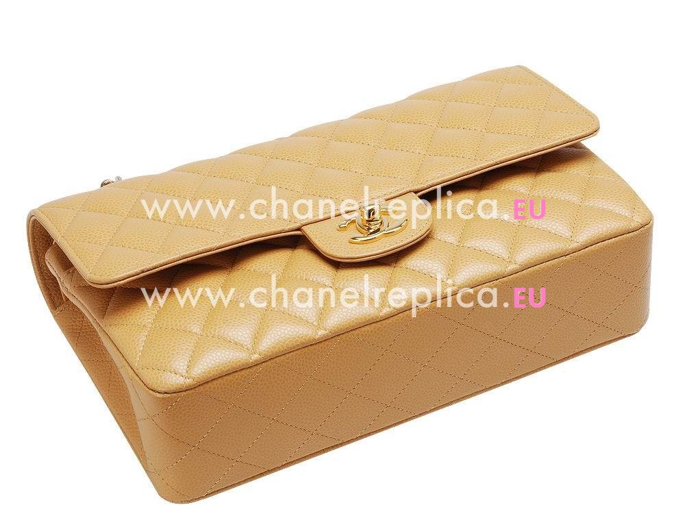 Chanel Caviar Medium Double Flap Bag Camel(Silver) A01112CMS