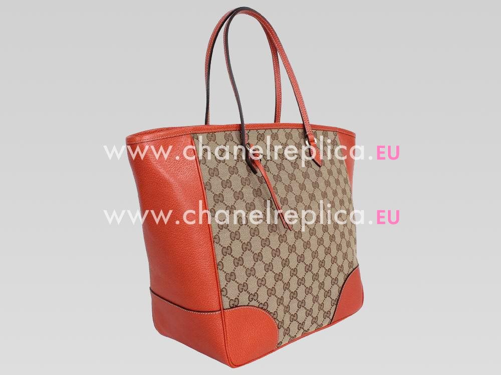 Gucci GG Fabric And Cowhide Leather Orange Bag GU455467