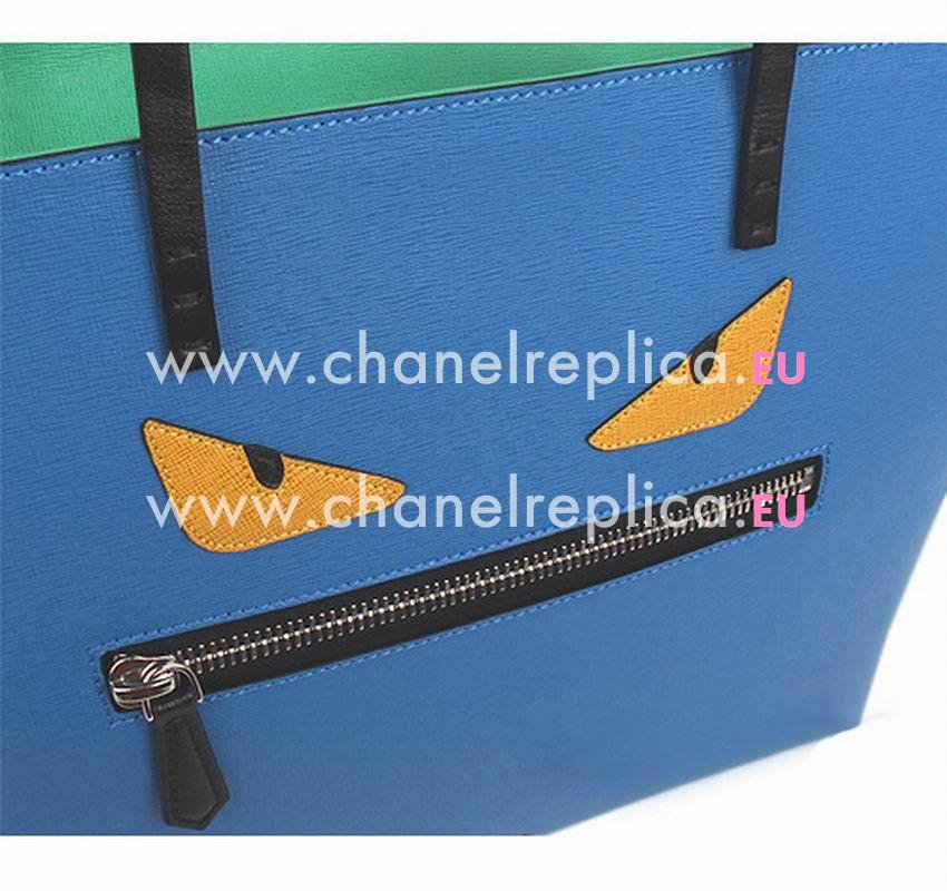 Fendi Monster Roll Calfskin Handle/Shoulder Bag Blue F1548701