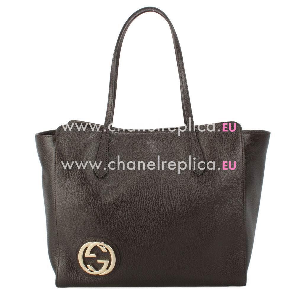 Gucci Classic GG Calfskin Bag In Dark Brown G5941120