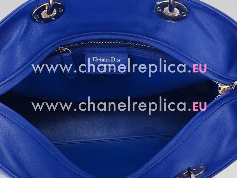 Lady Dior Lambskin With Medals Bag In Blue 115016