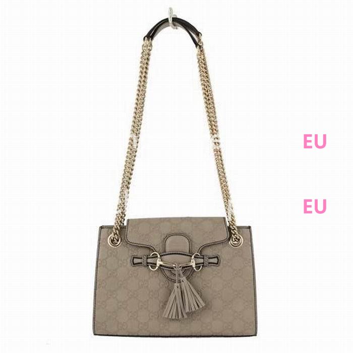 Gucci Emily Guccissima Calfskin shoulder Bag In Gray G559430