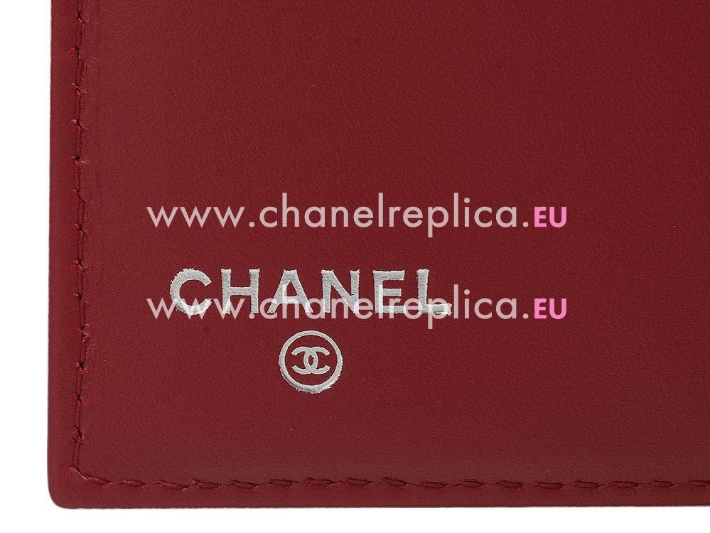 Chanel Caviar Silver CC Long Wallet In Red C31506-RE