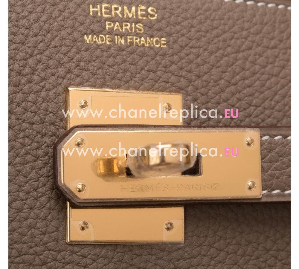 Hermes Birkin 40cm Etoupe Togo Leather Gold Hardware Hand Sew HB1040ETT